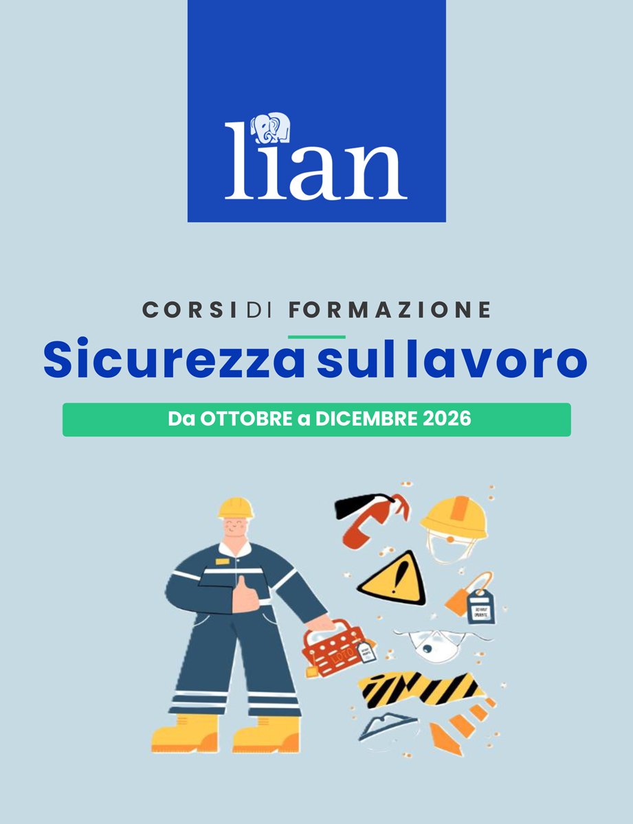 Corsi di formazione sicurezza sul lavoro da ottobre a dicempre 2026